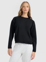 4F Bluza dresowa nierozpinana bez kaptura damska - czarna L. Czarne bluzy damskie 4F, l, bez wzorów, z dresówki, bez ramiączek, bez kaptura. W wyprzedaży za 59.99 zł.