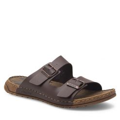 Klapki Rieker. Brązowe klapki męskie Rieker, bez wzorów, bez zapięcia. Za 219.99 zł.