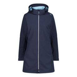 Kurtka parka z kapturem, zapinana na zamek dla kobiet CMP. Niebieskie parki damskie CMP, na zimę, bez wzorów, z materiału, z kapturem. Za 437.40 zł.