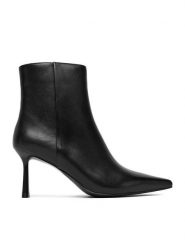 Eva Minge Botki EO-ZAINA-02 Czarny. Czarne botki damskie Eva Minge, bez wzorów, ze skóry, bez obcasa, na słupku, bez zapięcia. Za 529.99 zł.