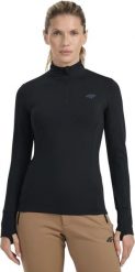 4f Bluza termoaktywna damska 4F F098 głęboka czerń 4FWAW25UBRUF098 20S L. Bielizna sportowa damska 4F, l, bez wzorów, bez ramiączek, bez kaptura. Za 109.98 zł.
