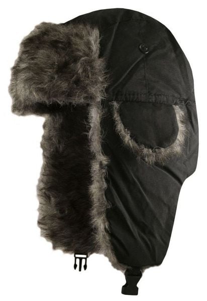 Zimowa Czapka z Futerkiem i Nausznikami – Czarna. Czarne czapki męskie Pako Jeans, na zimę, bez wzorów, z poliesteru. Za 49.00 zł.