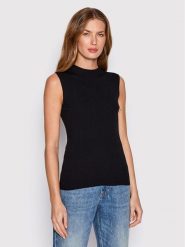 Boss Top Feskies 50473237 Czarny Slim Fit. Czarne topy damskie Boss, m, bez wzorów, z wiskozy, bez kołnierzyka, bez ramiączek. Za 599.99 zł.