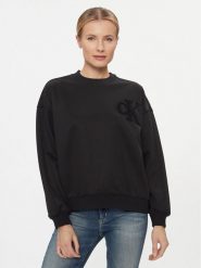 Calvin Klein Jeans Bluza Chenille J20J221729 Czarny Regular Fit. Czarne bluzy damskie Calvin Klein Jeans, s, bez wzorów, z jeansu, bez ramiączek, bez kaptura. Za 249.99 zł.