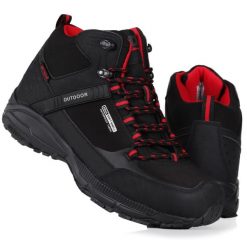 Buty męskie trekkingowo górskie DK PREDATOR HIGH SOFTSHELL. Czarne buty sportowe męskie DK, z softshellu, bez zapięcia. Za 199.00 zł.