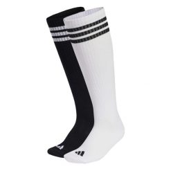 Podkolanówki z 3 paskami, 2 pary. Białe skarpetki damskie Adidas, bez wzorów, z bawełny. Za 79.95 zł.