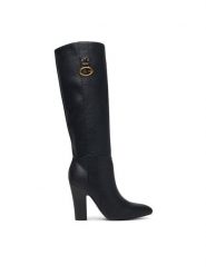 Guess Kozaki FLFTYN ELE11 Czarny. Czarne kozaki damskie Guess, z aplikacjami, ze skóry, bez obcasa, na słupku, bez zapięcia. Za 824.99 zł.