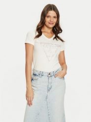 Guess T-Shirt W5RI21 J1314 Écru Regular Fit. T-shirty damskie Guess, s, z aplikacjami, z bawełny, bez kołnierzyka, bez ramiączek. Za 99.99 zł.