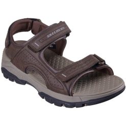 Sandały męskie Skechers Tresmen Garo. Brązowe sandały męskie Skechers, bez wzorów, sportowe, bez zapięcia. Za 390.00 zł.
