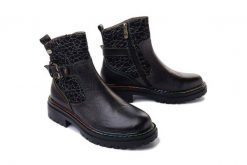 LAURA VITA KANDYO 0123 noir, botki damskie. Czarne botki damskie Laura Vita, na zimę, bez wzorów, bez obcasa, na obcasie, bez zapięcia. Za 489.90 zł.