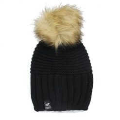 Czapka z pomponem – unisex – rozmiar uniwersalny – wyprodukowano w UE (czarna). Czarne czapki damskie SURF MONKEY, na zimę, bez wzorów, z materiału, eleganckie. Za 179.95 zł.