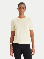 Patrizia Pepe Sweter 8K0409/K027-Y478 Żółty Regular Fit. Żółte swetry nierozpinane damskie Patrizia Pepe, bez wzorów, z bawełny, bez kołnierzyka, bez ramiączek. Za 729.99 zł.