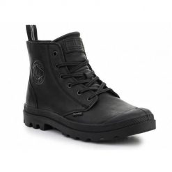 Buty do chodzenia męskie Palladium Pampa Zip Lth. Czarne buty sportowe męskie Palladium, bez wzorów, z materiału, bez zapięcia, trekkingowe. Za 654.00 zł.