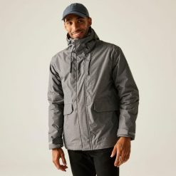 Kurtka męska zimowa ocieplana Sterlings. Brązowe kurtki męskie Regatta, na zimę, l, bez wzorów, z materiału, eleganckie, z kapturem. Za 358.00 zł.