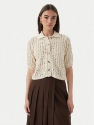 Marella Kardigan Voto 2613341055 Écru Regular Fit. Białe kardigany damskie Marella, s, bez wzorów, z bawełny, bez kołnierzyka. Za 1,009.00 zł.