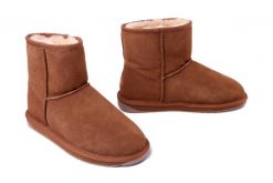EMU AUSTRALIA W13154 Stinger Mini chestnut, botki damskie. Brązowe botki damskie Emu Australia, na zimę, bez wzorów, ze skóry, bez obcasa, bez zapięcia. Za 749.90 zł.