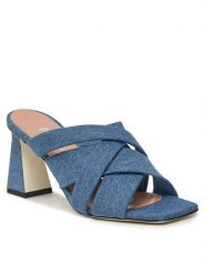 Pollini Klapki SA28117C1ITQ0707 Niebieski. Niebieskie klapki damskie Pollini, bez wzorów, z materiału, bez obcasa, bez zapięcia. Za 1,669.00 zł.
