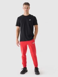 4F Spodnie dresowe joggery męskie - czerwone 3XL. Czerwone spodnie materiałowe męskie 4F, l, bez wzorów, z bawełny. W wyprzedaży za 179.99 zł.