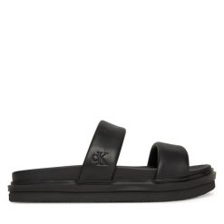 Klapki Calvin Klein Jeans. Czarne klapki męskie Calvin Klein Jeans, bez wzorów, z jeansu, bez zapięcia. Za 219.99 zł.