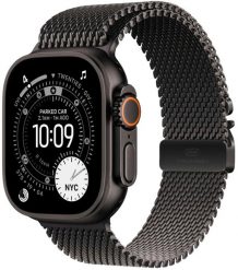 Smartwatch Apple Watch Ultra 3 GPS + Cellular 49mm Black Titanium / Titanium Milanese Loop S Czarny (MF1N4QF/A). Czarne zegarki smartwatch Apple, bez wzorów. Za 4,744.53 zł.