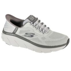 Buty sportowe Sneakersy męskie, Slip-ins: D'Lux Walker 2.0 - Rezinate. Szare buty sportowe męskie Skechers, bez wzorów, bez zapięcia. Za 449.99 zł.