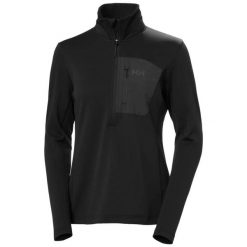 Bluza damska 1/2 zip Helly Hansen Versalite Fleece. Czarne bluzy damskie Helly Hansen, bez wzorów, bez ramiączek, bez kaptura. Za 335.10 zł.