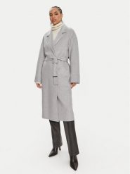 Calvin Klein Płaszcz wełniany K20K207089 Szary Oversize. Szare płaszcze damskie Calvin Klein, na zimę, bez wzorów, z wełny, bez kołnierzyka, bez kaptura. Za 1,399.00 zł.