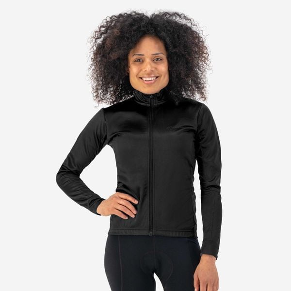 Bluza rowerowa damska Rogelli Core. Czarne bluzy damskie Rogelli, na jesień, l, bez wzorów, z elastanu, klasyczne, bez ramiączek, bez kaptura. Za 248.00 zł.