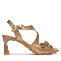 Sandały Hispanitas. Żółte sandały damskie Hispanitas, bez wzorów, bez obcasa, na słupku, bez zapięcia. Za 659.99 zł.