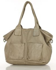 Shopperka skórzana MARCO MAZZINI beżowa taupe v169e. Brązowe shopperki damskie bez wzorów, ze skóry, duże, bez dodatków. Za 529.15 zł.