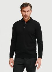 PAKO LORENTE – Sweter polo w kolorze czarnym. Czarne swetry męskie Pako Lorente, na wiosnę, m, bez wzorów, z poliesteru, bez kołnierzyka, bez ramiączek. Za 299.99 zł.
