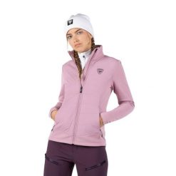Bluza narciarska Rossignol W Classique Hybrid Clim FZ różowa. Czerwone bluzy damskie Rossignol, na zimę, s, bez wzorów, sportowe, bez ramiączek, bez kaptura. Za 563.70 zł.