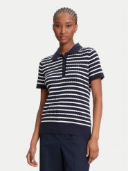 Tommy Hilfiger Sweter Fine WW0WW41474 Granatowy Regular Fit. Niebieskie swetry nierozpinane damskie Tommy Hilfiger, s, bez wzorów, z bawełny, bez kołnierzyka, bez ramiączek. Za 389.99 zł.