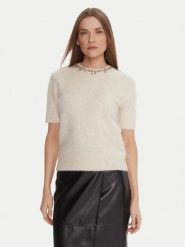 KAOS Sweter RI1NT071 Écru Regular Fit. Swetry nierozpinane damskie KAOS, xl, bez wzorów, z syntetyku, bez kołnierzyka, bez ramiączek. Za 809.99 zł.