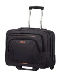 Walizka podróżna American Tourister AT Work. Czarne walizki męskie American Tourister, bez wzorów, z materiału. Za 489.99 zł.