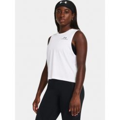 Koszulka Damska Sportowa Under Armour Bez Rękawów. Białe koszulki sportowe damskie Under Armour, bez wzorów, bez ramiączek, na fitness i siłownię. Za 199.99 zł.
