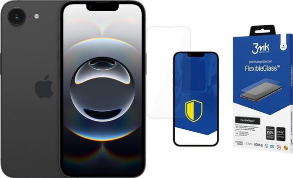 Smartfon Apple iPhone 16e 5G 8/256GB Czarny (MD1T4) + FlexibleGlass. Czarne smartfony Apple. Za 3,220.00 zł.