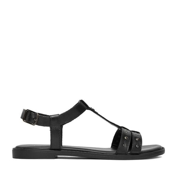 Sandały Lasocki. Czarne sandały damskie Lasocki, bez wzorów, bez obcasa, na płaskiej podeszwie, bez zapięcia. Za 159.99 zł.