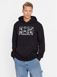 Vans Bluza Diced Po VN0008J0 Czarny Classic Fit. Czarne bluzy męskie Vans, m, bez wzorów, z bawełny, bez ramiączek, bez kaptura. W wyprzedaży za 189.99 zł.