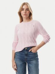Tommy Hilfiger Sweter WW0WW43586 Różowy jasny Regular Fit. Czerwone swetry nierozpinane damskie Tommy Hilfiger, m, bez wzorów, z wełny, bez kołnierzyka, bez ramiączek. Za 551.99 zł.