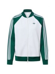 Adidas Originals kurtka dresowa Kobiety biały|zielony, XS. Białe kurtki sportowe damskie adidas Originals, xs, bez wzorów, z bawełny, bez ramiączek, bez kaptura. Za 279.95 zł.