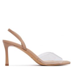 Sandały Aldo. Brązowe sandały damskie Aldo, bez wzorów, bez obcasa, na szpilce, bez zapięcia. Za 359.99 zł.