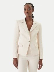 Rinascimento Marynarka CFC0128649003 Beżowy Slim Fit. Brązowe marynarki i żakiety damskie Rinascimento, bez wzorów, z syntetyku, bez kołnierzyka, bez ramiączek. Za 749.99 zł.