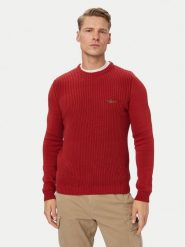 Aeronautica Militare Sweter 262MA1571UL00409 Czerwony Regular Fit. Czerwone swetry męskie Aeronautica Militare, l, bez wzorów, z bawełny, bez kołnierzyka, bez ramiączek. Za 569.99 zł.
