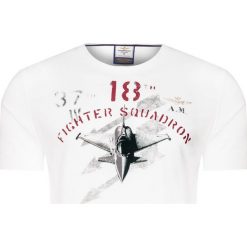 T-shirt AERONAUTICA MILITARE. Białe t-shirty męskie Aeronautica Militare, bez wzorów, z bawełny, bez kołnierzyka, bez ramiączek. W wyprzedaży za 192.00 zł.
