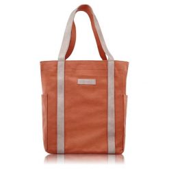 Shopperka materiałowa Paolo Peruzzi E-17-RU pomarańczowa. Brązowe shopperki damskie Paolo Peruzzi, bez wzorów, z bawełny, na ramię, bez dodatków. Za 119.99 zł.