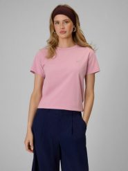 4F T-shirt regular gładki damski - różowy S. Czerwone t-shirty damskie 4F, s, bez wzorów, z bawełny, klasyczne, bez kołnierzyka, bez ramiączek. Za 49.99 zł.