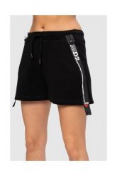 DSQUARED2 Czarne szorty damskie z zamkami, Rozmiar XS. Czarne szorty damskie Dsquared2, bez wzorów, z bawełny. W wyprzedaży za 799.99 zł.