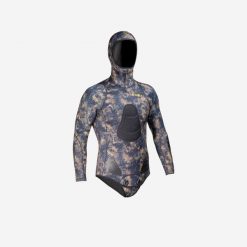 Kurtka do łowiectwa podwodnego męska Subea SPF 540 camo PAD z neoprenu 5 mm. Zielone kurtki męskie SUBEA, m, bez wzorów, z materiału, bez kaptura. Za 399.99 zł.
