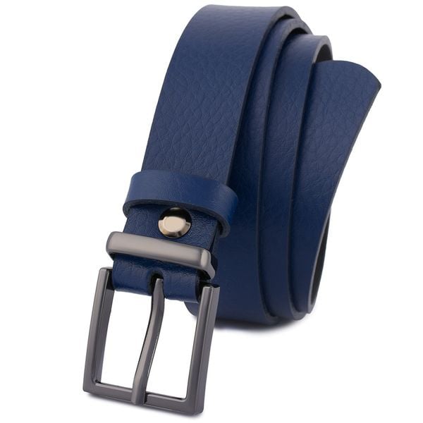 Pasek skórzany BELTIMORE r.95-110 cm O12 granatowy. Niebieskie paski damskie bez wzorów. Za 54.90 zł.